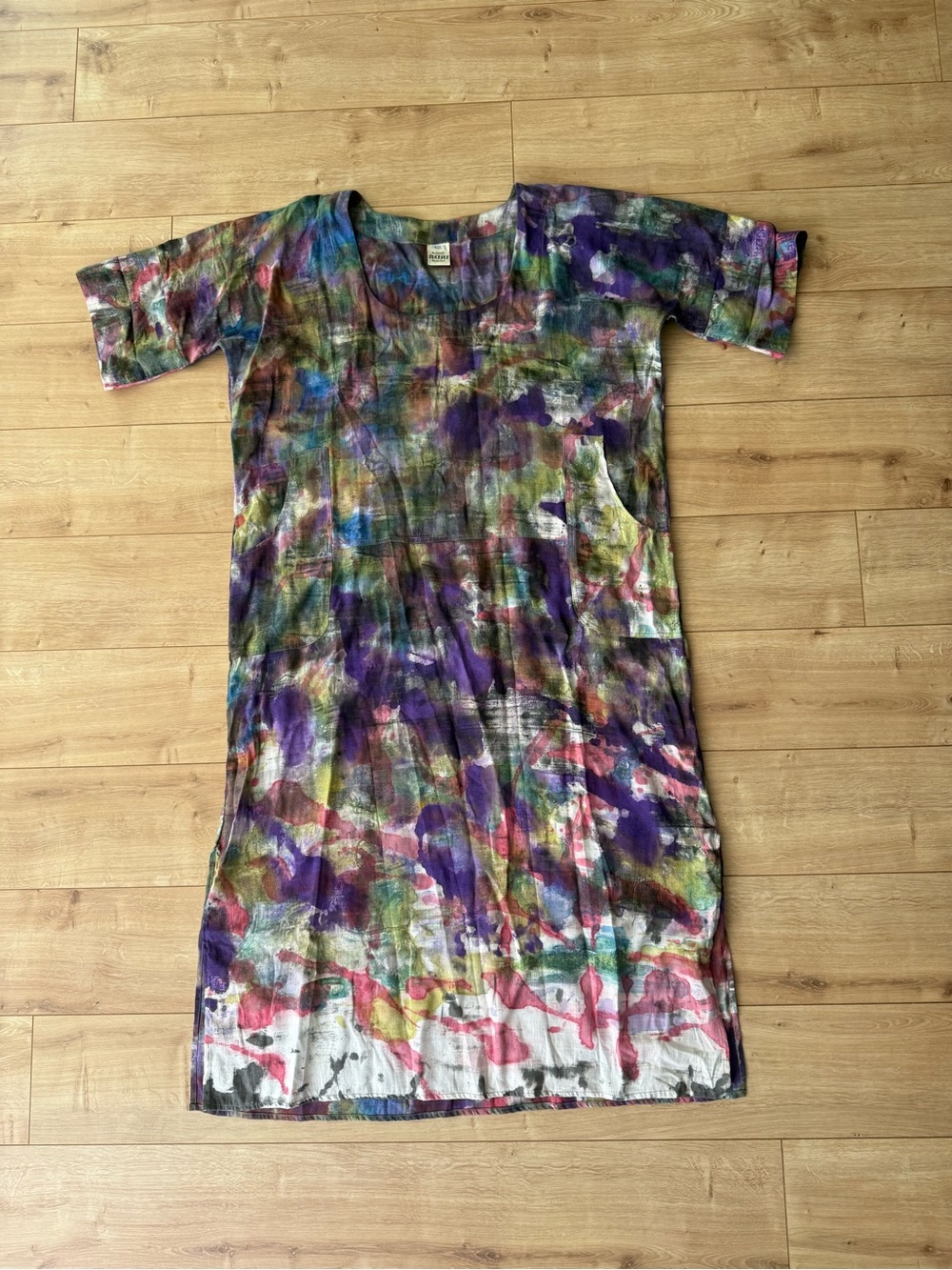Multicolor Watercolor Print Maxi Dress